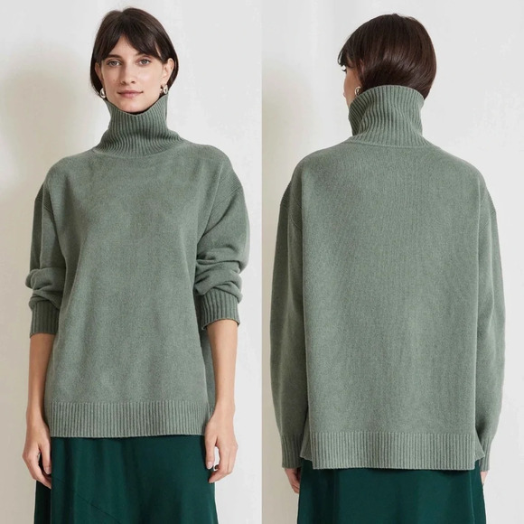 NWT Apiece Apart Aster Oversized Turtleneck Wool Cashmere Sweater Pullover XS S - Picture 2 of 16